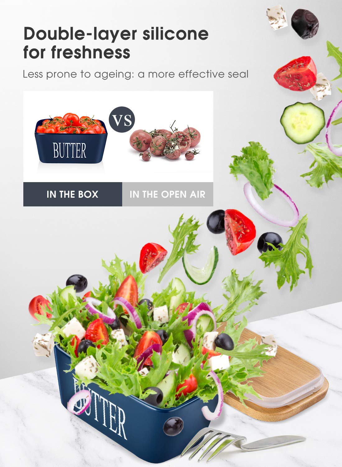 AISBUGUR butter dish is dishwasher-safe for effortless cleanup