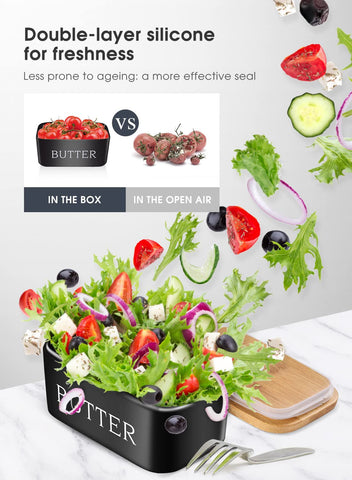 AISBUGUR ceramic butter dish easy to clean and dishwasher safe