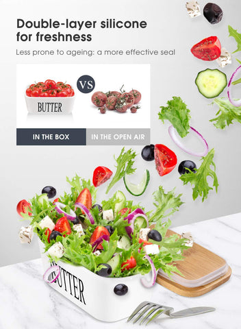 AISBUGUR ceramic butter dish easy to clean by hand or in the dishwasher.