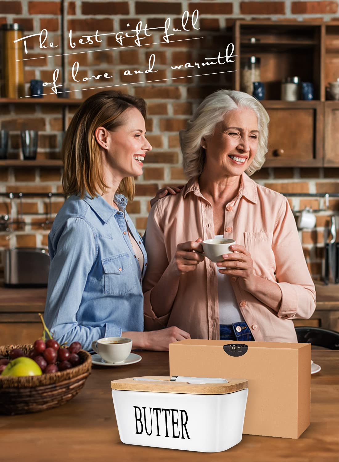 AISBUGUR gift-worthy butter dish with elegant design and kraft packaging