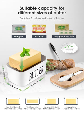 AISBUGUR butter dish lid with durable upgraded design for longer-lasting freshness.