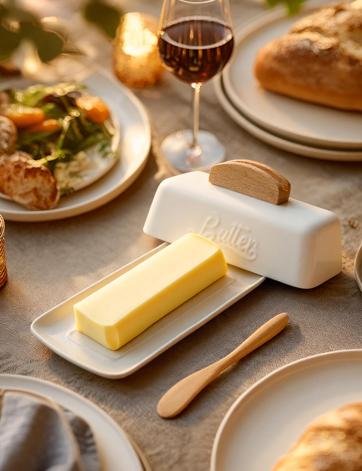 AISBUGUR butter dish shown on kitchen counter for daily use