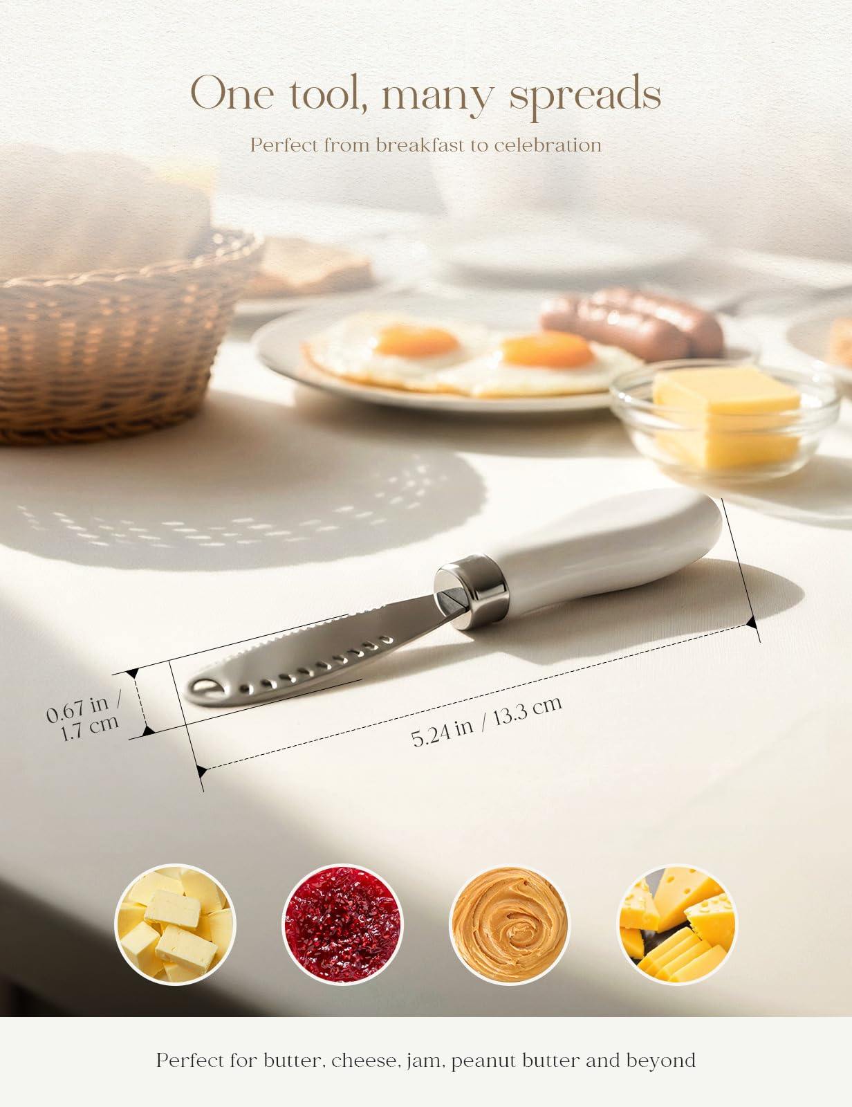 AISBUGUR versatile kitchen tool for jams, creams, and peanut butter.