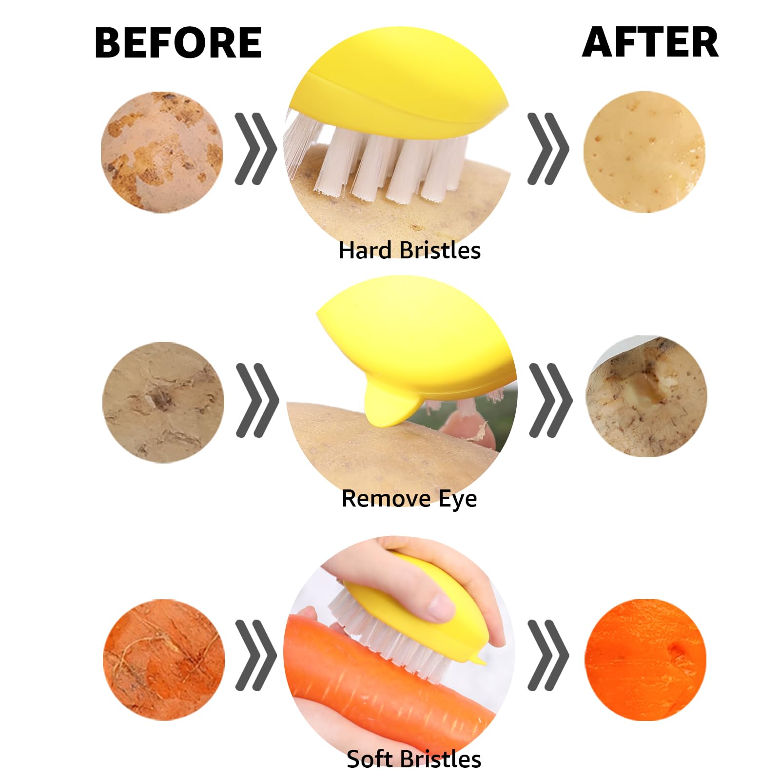 AISHUJIE Potato Eyes Remover focuses bristles to lift stubborn eyes with ease.