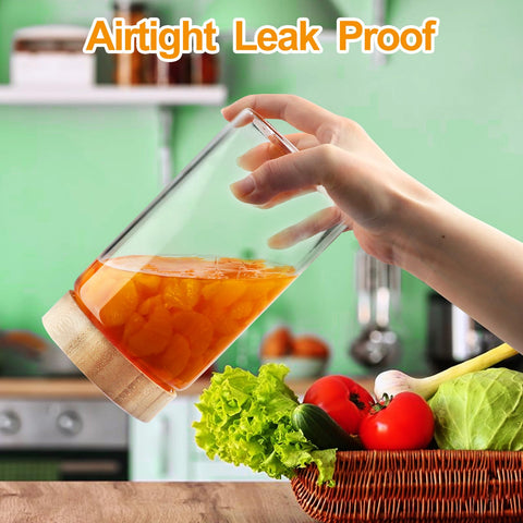 AISIPRIN dry-food glass jars for oats, rice and snacks in the pantry.