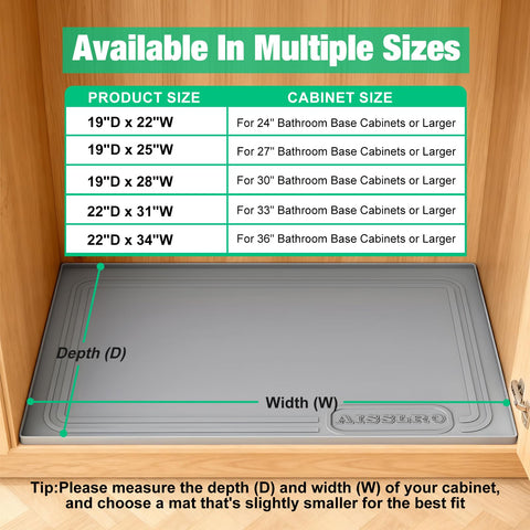 Aisslro flexible silicone mat fits varied cabinet layouts.