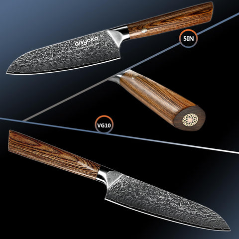 67-layer Damascus steel with vacuum treatment for dense grains and sharp edge