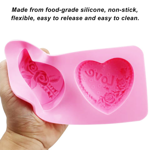 AITRAI silicone heart mold versatile for soaps, candles, and resin crafts.