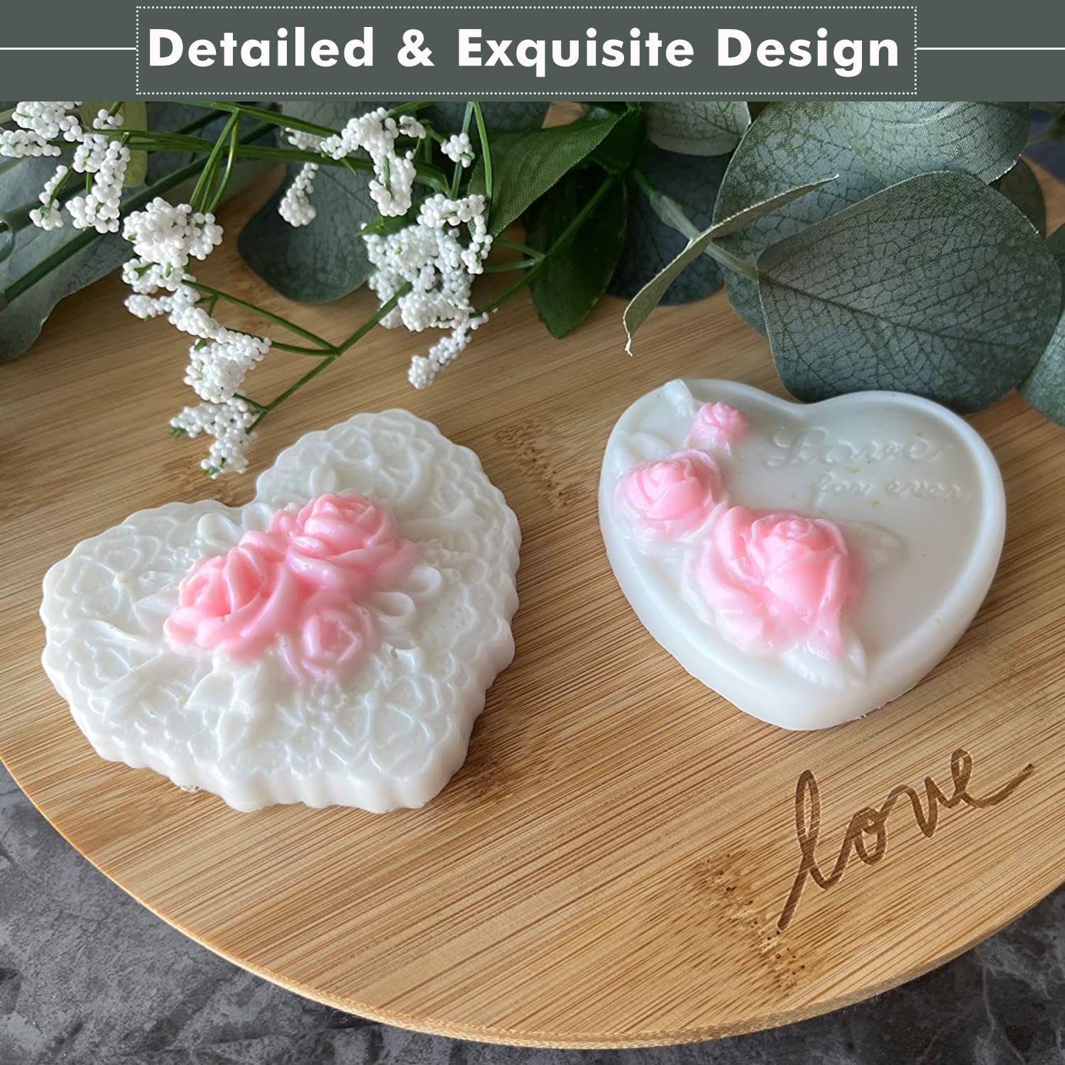 AITRAI oven-safe heart molds withstand heat for baking and chocolate work.