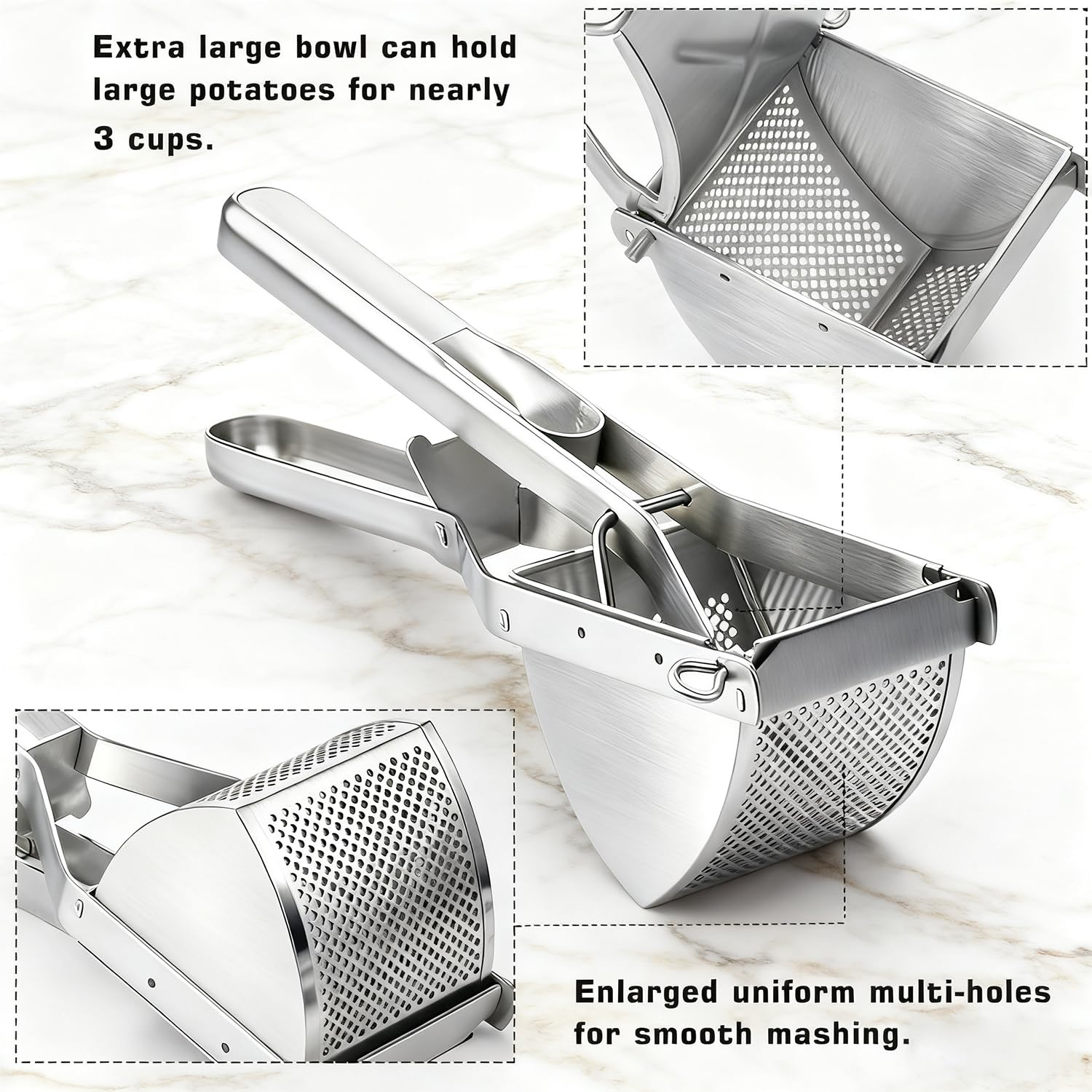 AITRAI Potato Ricer detachable design enables easy cleaning and compact storage.
