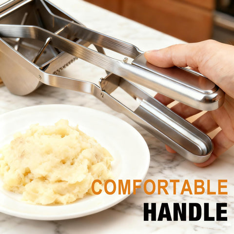 AITRAI Potato Ricer in action, mashing potatoes into smooth, lump-free texture.