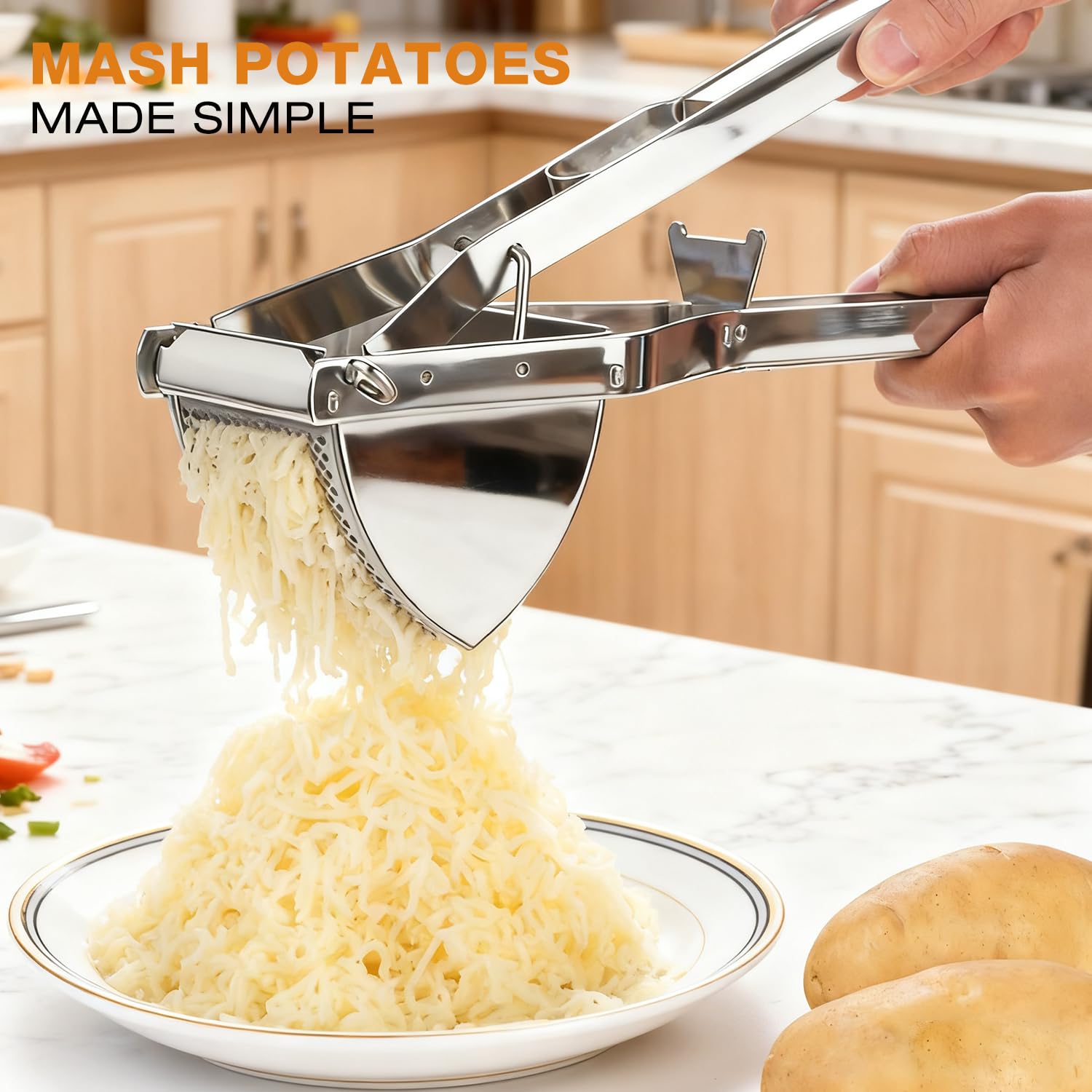 AITRAI Potato Ricer yields silky mashed potatoes with minimal effort.