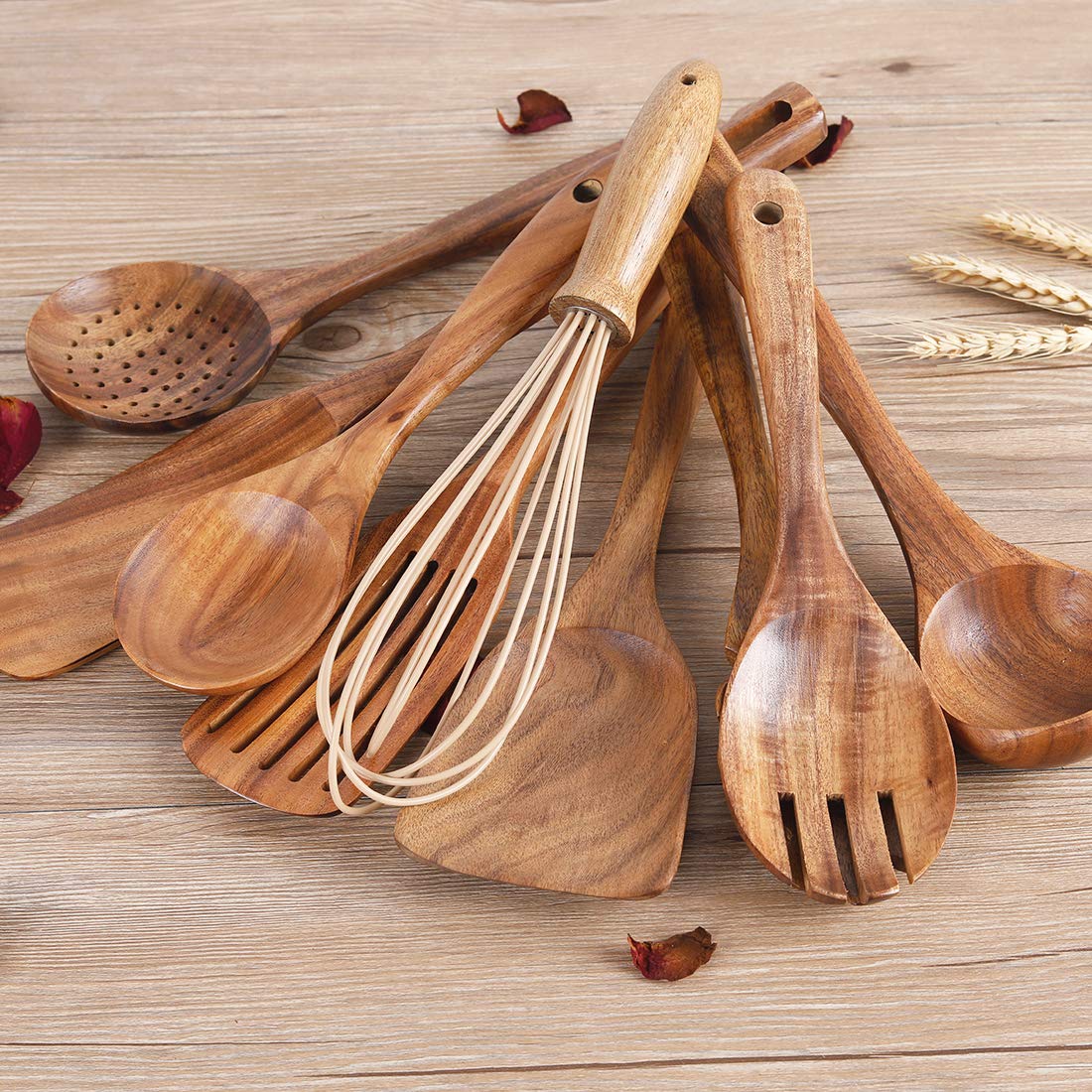 AIUHI teak kitchen tools resist bending and wear, staying sturdy for years.