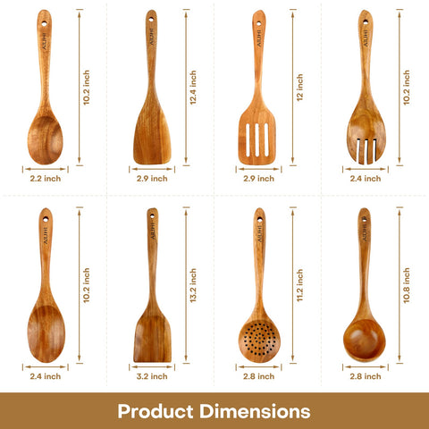 AIUHI wooden spatula with sleek finish ideal for stirring and scraping.