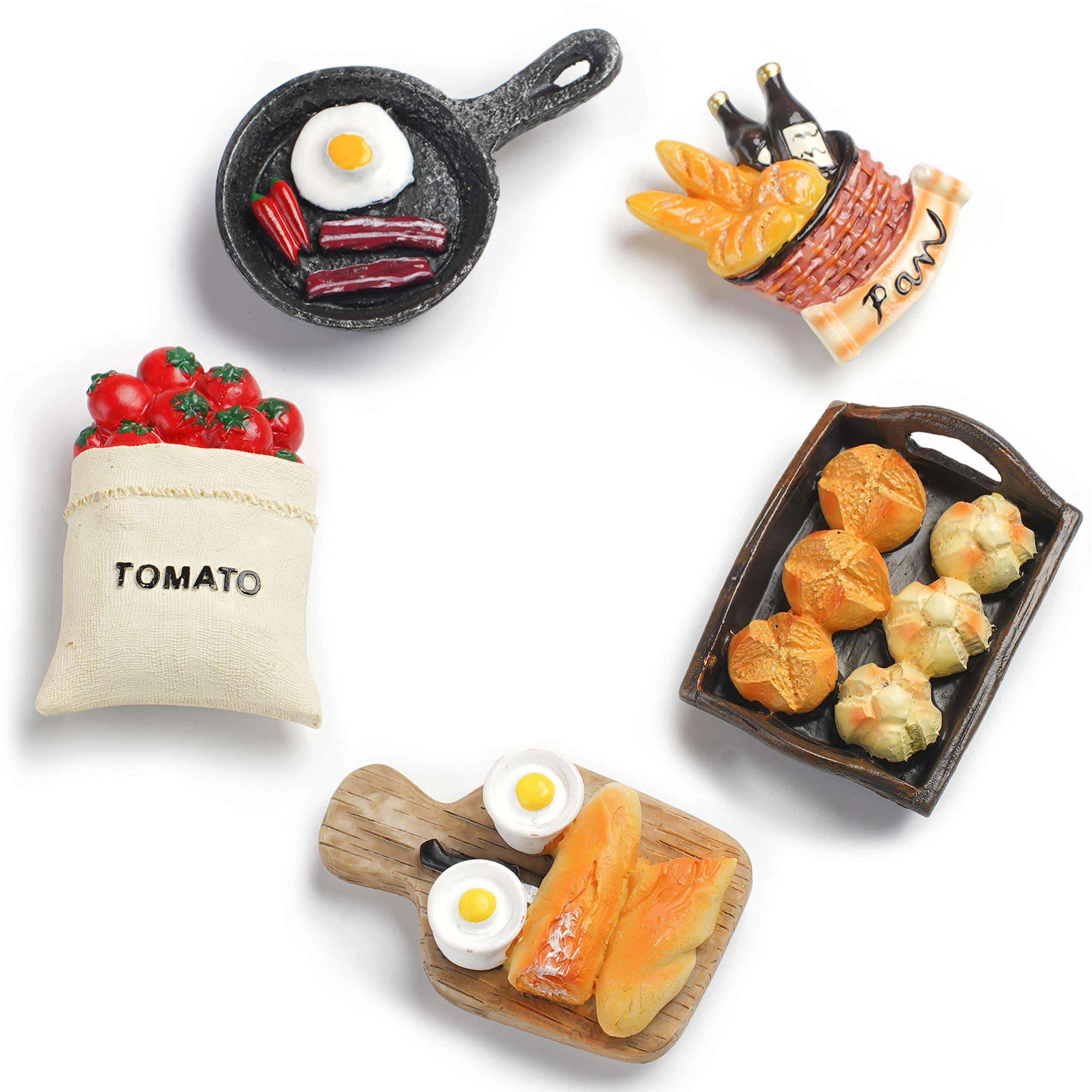 AIUWO 5pc 3D refrigerator magnets brighten fridge and notes