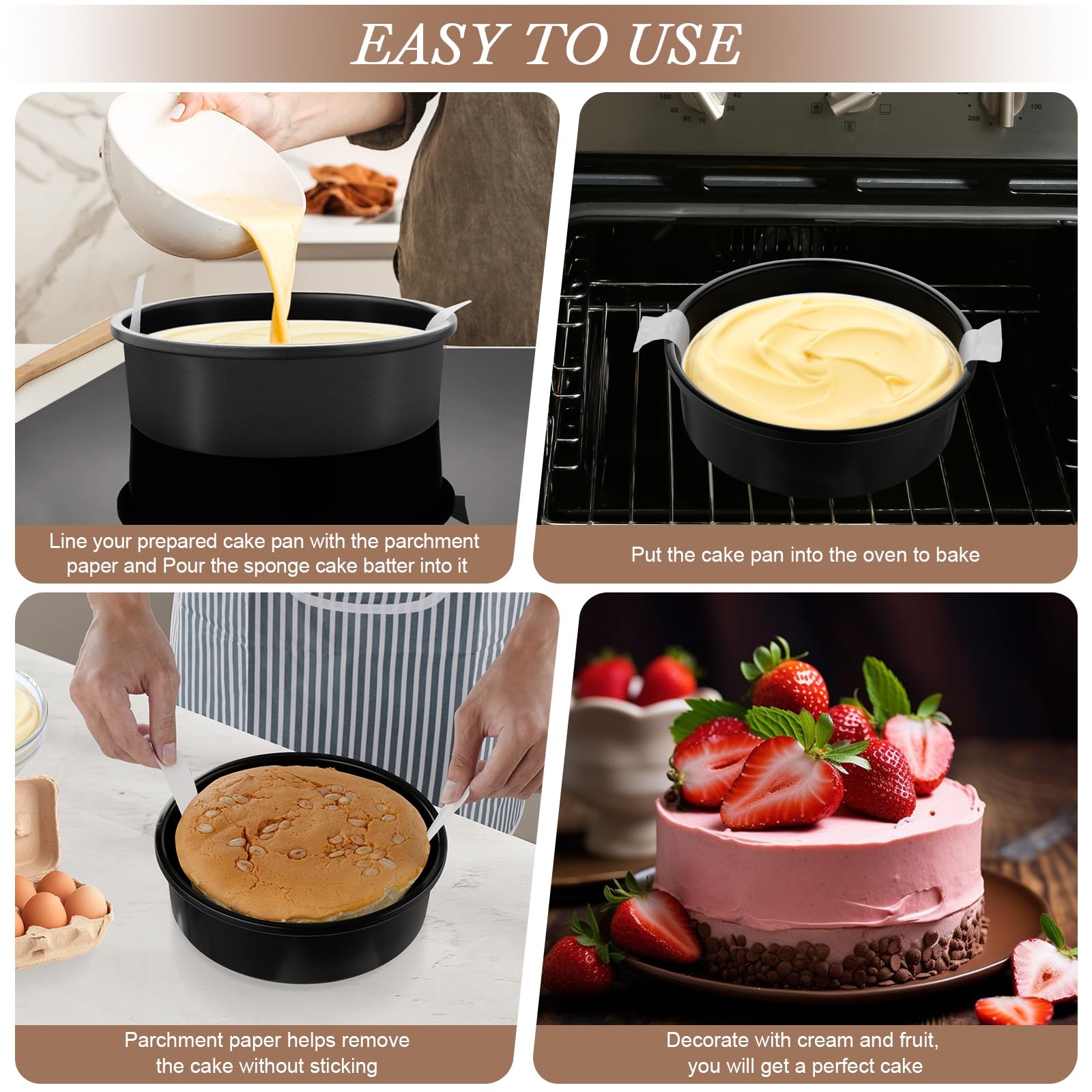AIVIKI parchment paper included for easier release and cleanup.