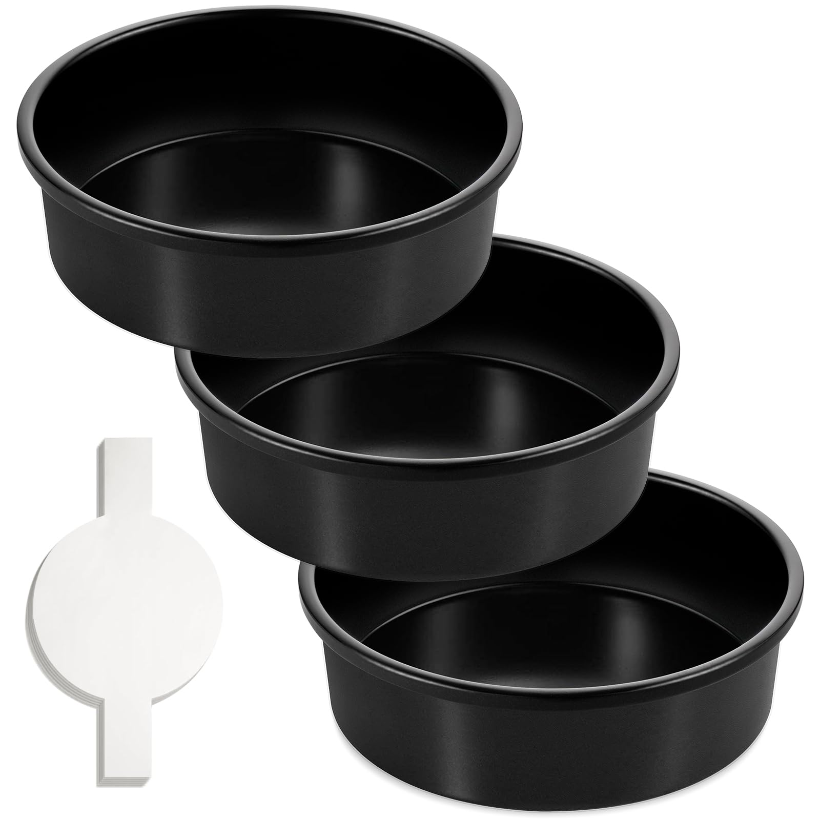 AIVIKI 8-inch round cake pan set assembled for layered cakes.