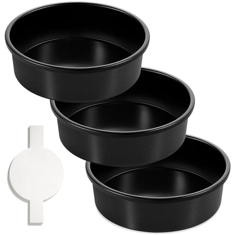 AIVIKI 8-inch round cake pan set assembled for layered cakes.