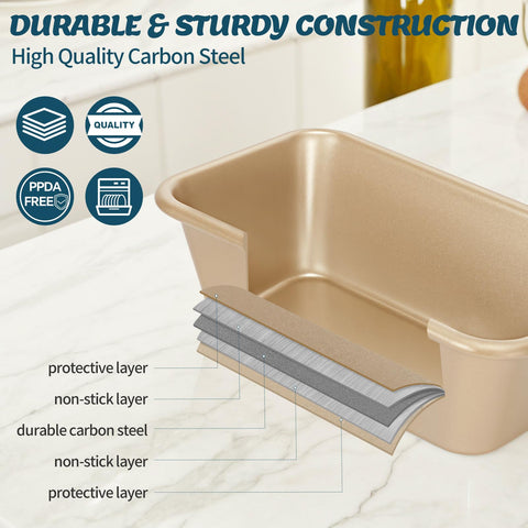 AIVIKI square pan with nonstick coating releasing baked goods smoothly