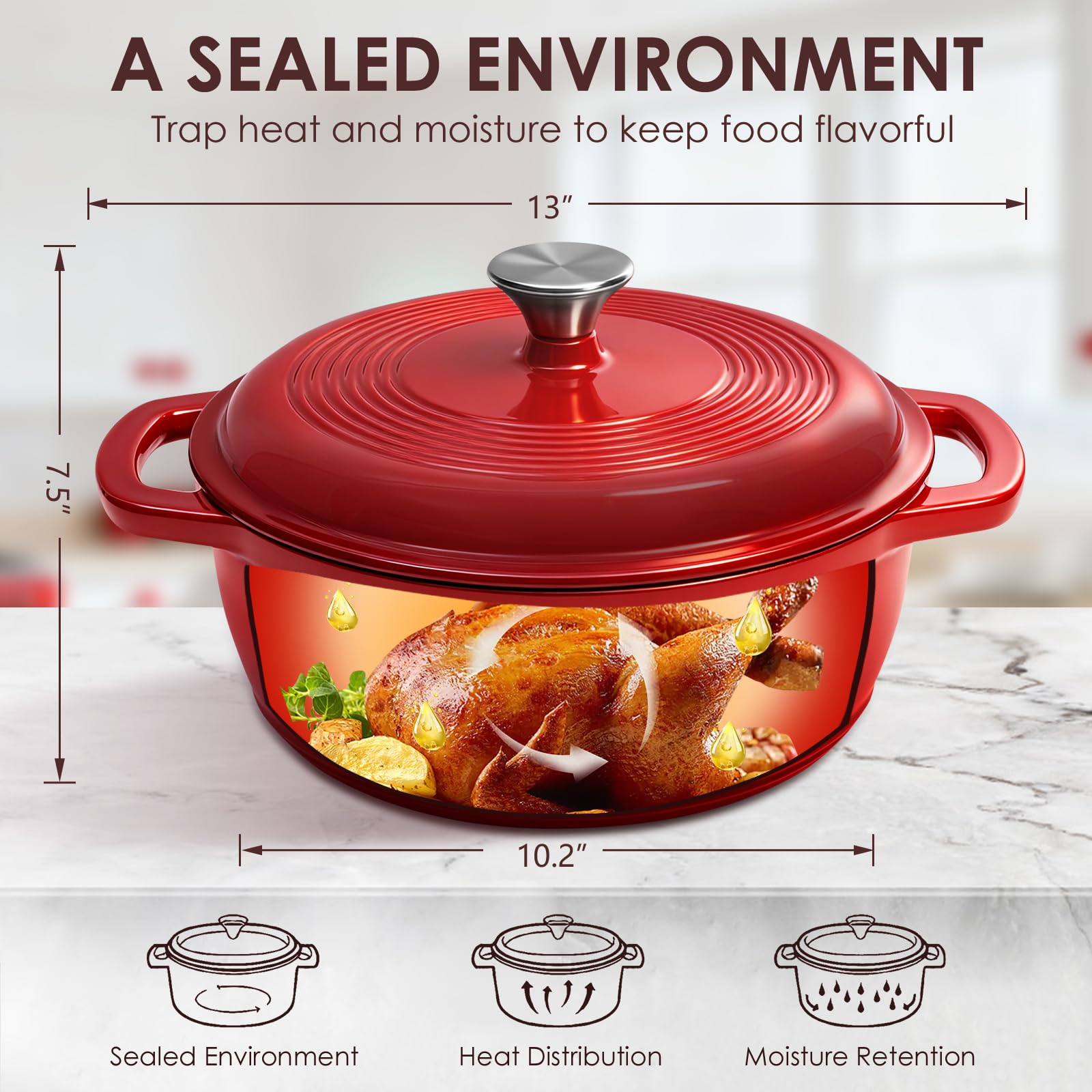 AIVIKI Dutch oven ideal for bread baking and crusty results