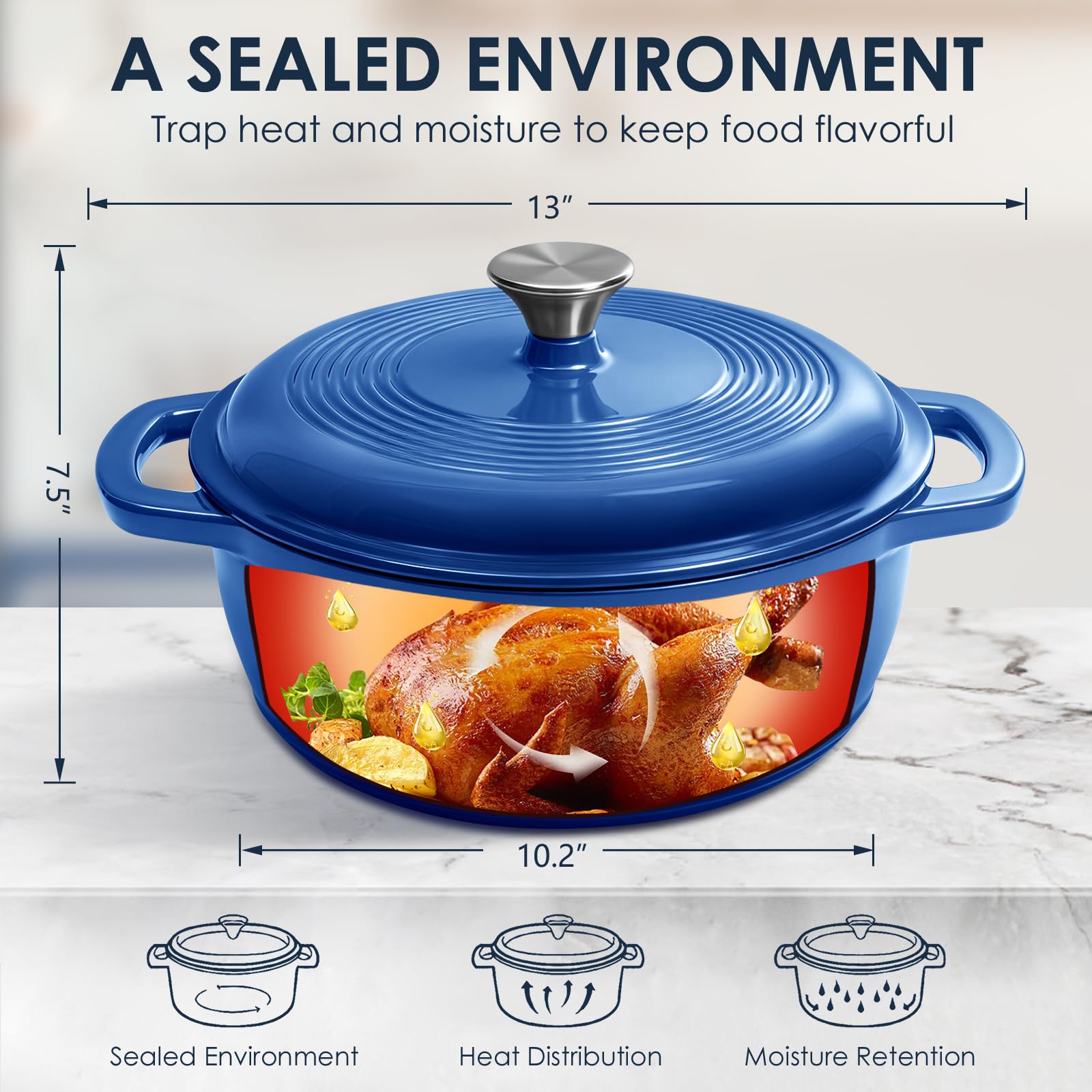 AIVIKI enamel interior view highlights easy release and simple cleaning.