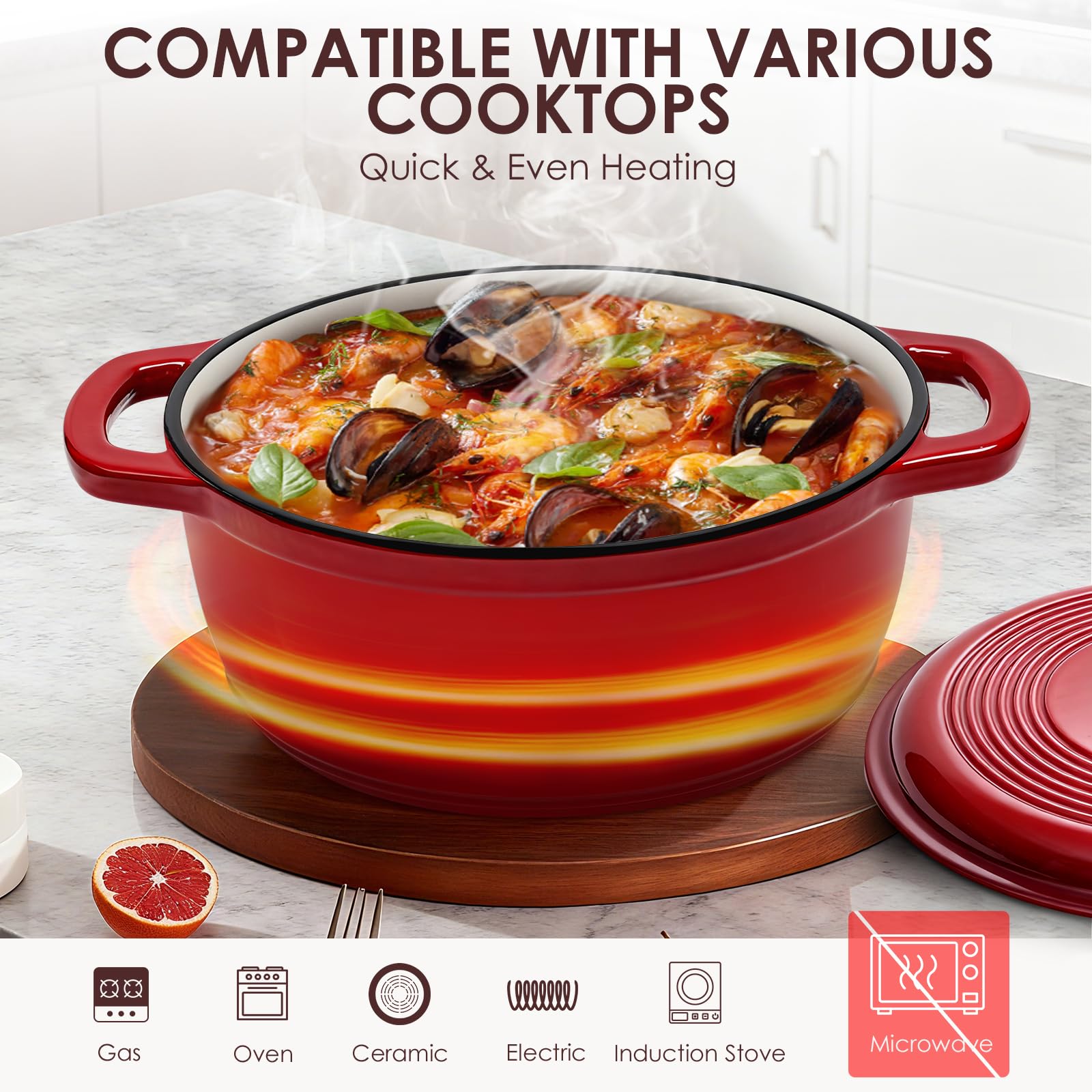 AIVIKI lid traps steam for tender, flavorful dishes