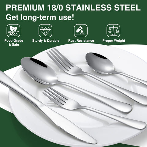 AIVIKI stainless steel dinner forks with comfortable grip