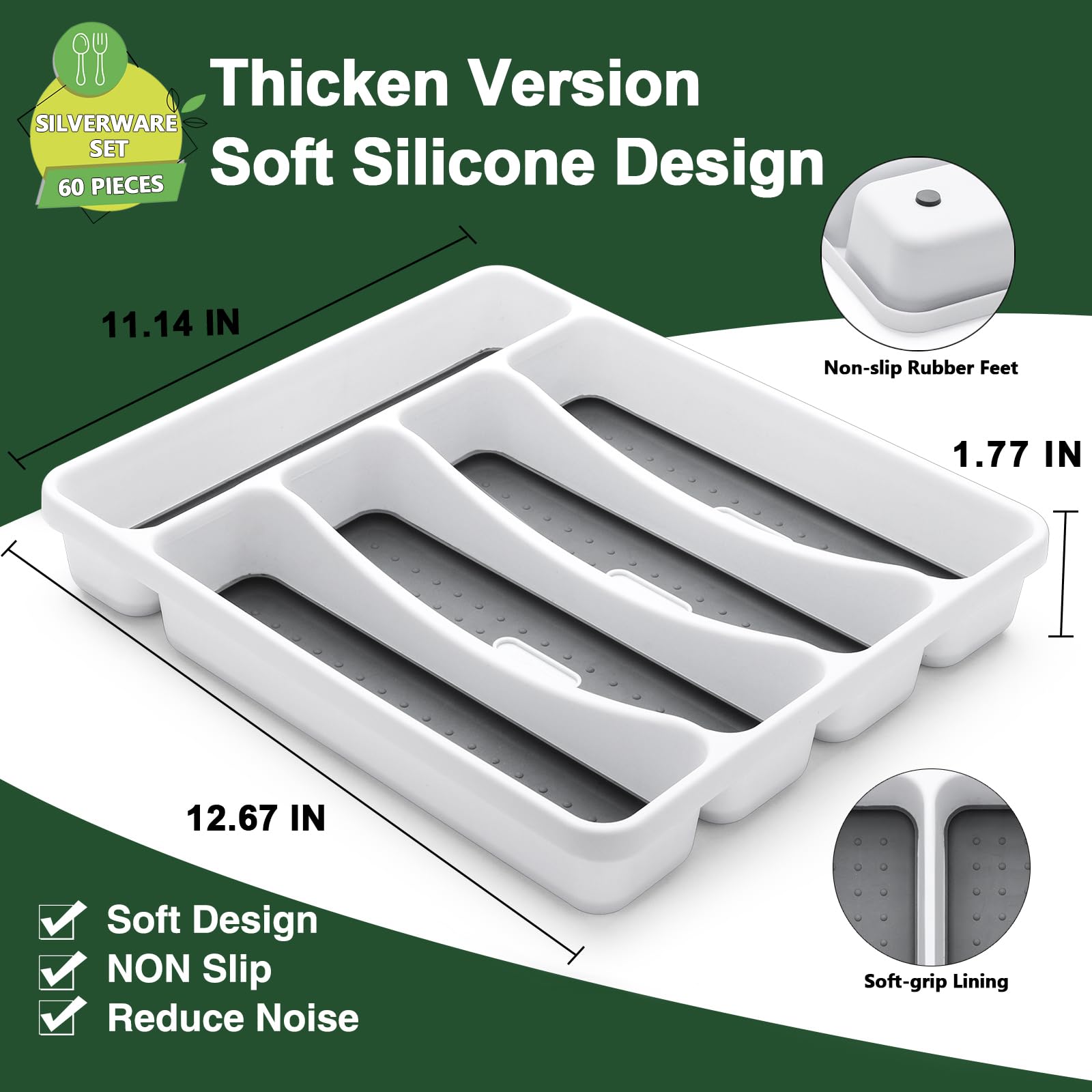 AIVIKI dinner spoons for everyday meals with mirror finish