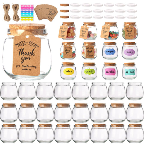 AIXIANG 7oz glass jar with cork lid, ready for wedding favors and treats.
