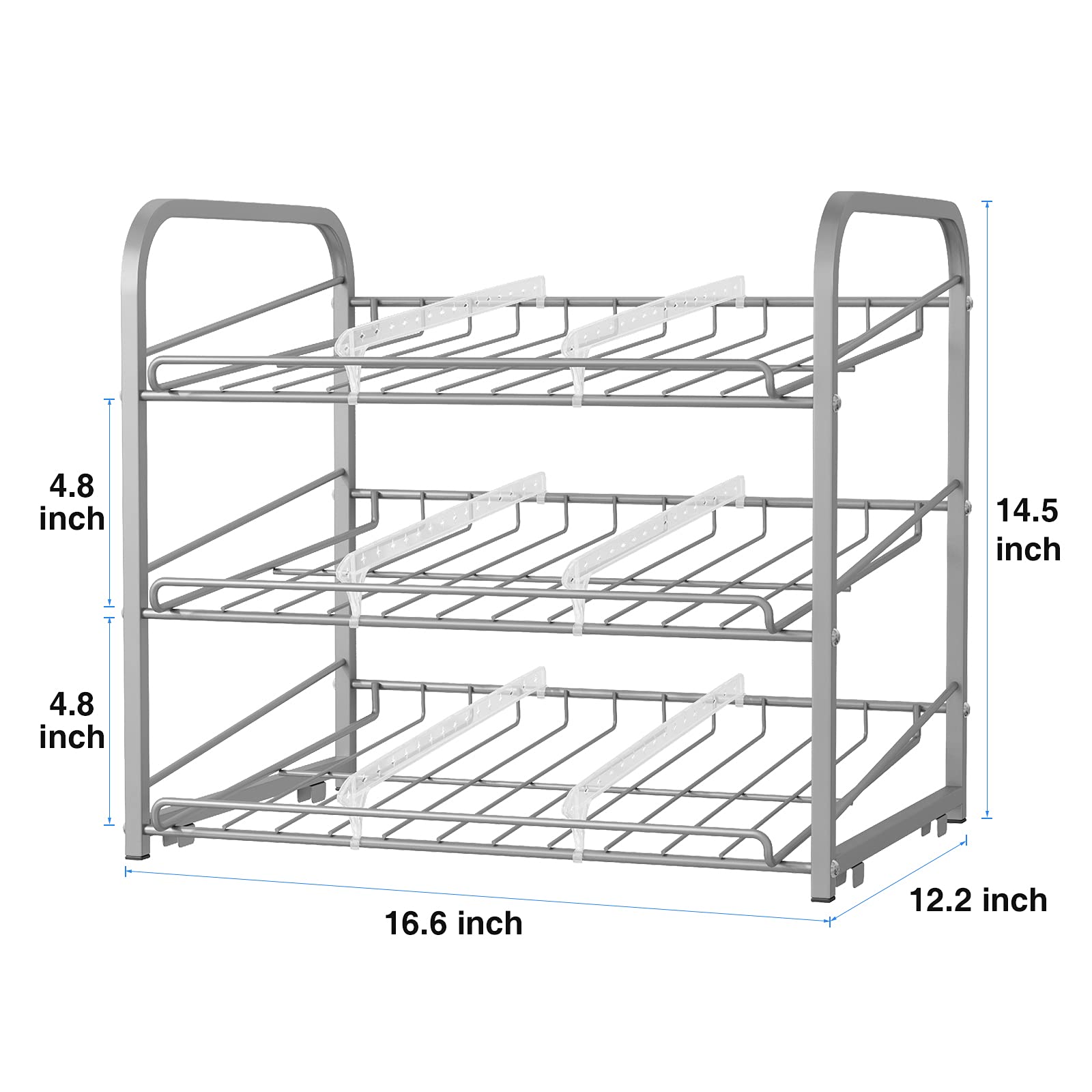 AIYAKA Can Rack 3-tier stackable saves cabinet space.