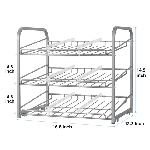 AIYAKA Can Rack 3-tier stackable saves cabinet space.