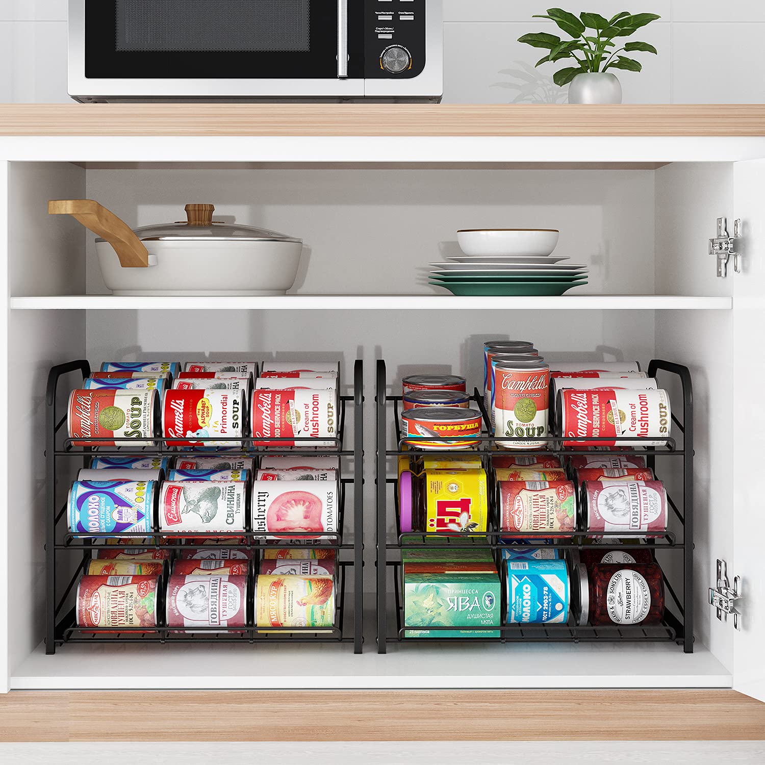 AIYAKA can rack in kitchen pantry keeps shelves accessible
