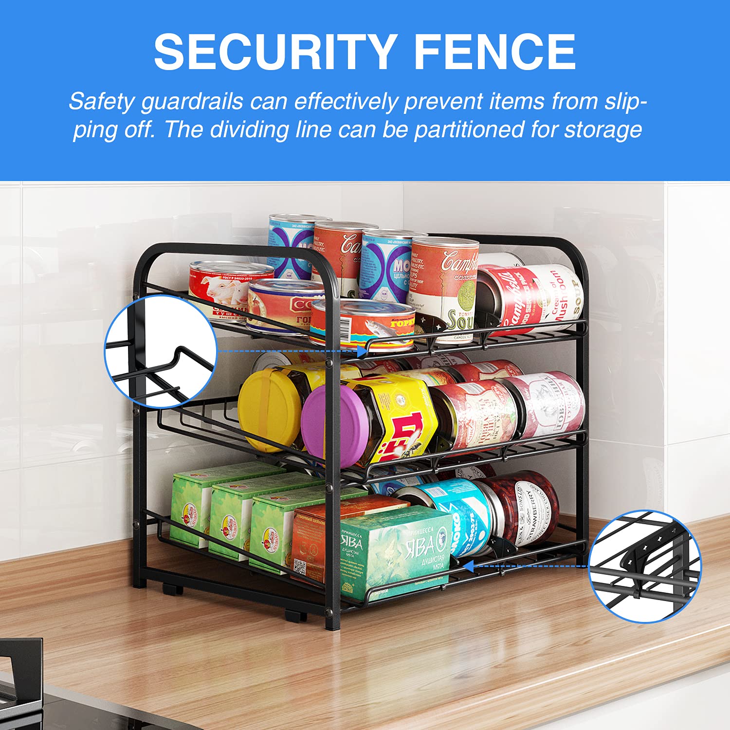 AIYAKA can rack sturdy metal construction ensures lasting stability