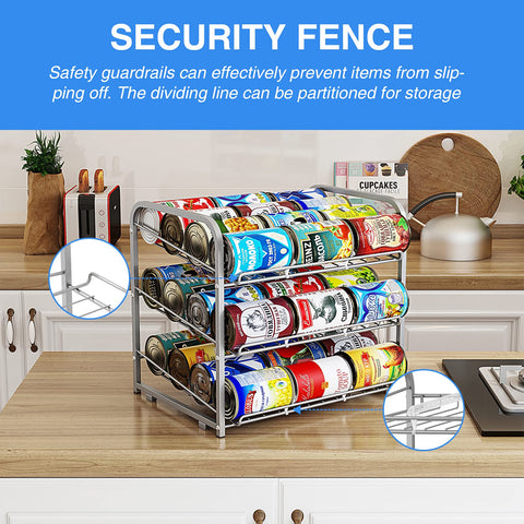 AIYAKA Can Rack sturdy metal construction provides stable storage.