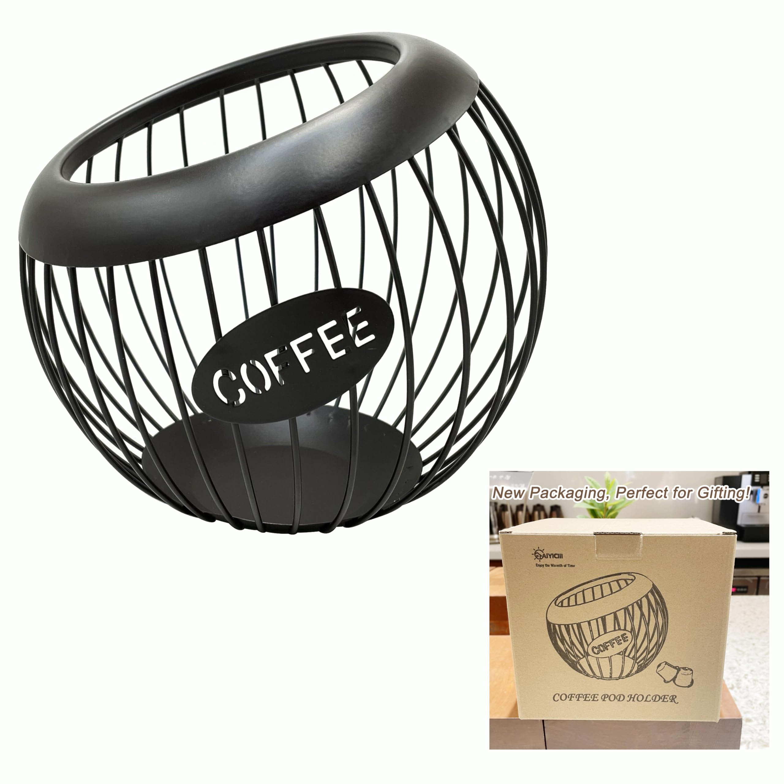 AIYICIII coffee pod holder on a countertop keeps K-Cups organized and accessible.