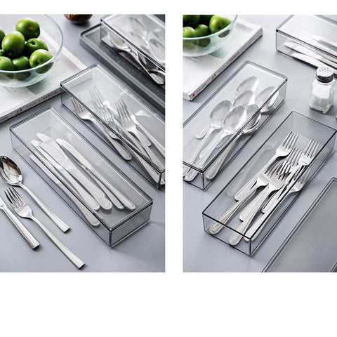 AIYoo plastic rectangular tray for versatile kitchen storage and retrieval.