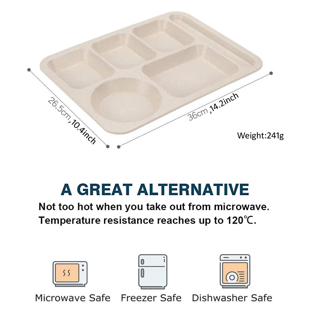 AIYoo six-compartment lunch tray separates foods to prevent mixing.