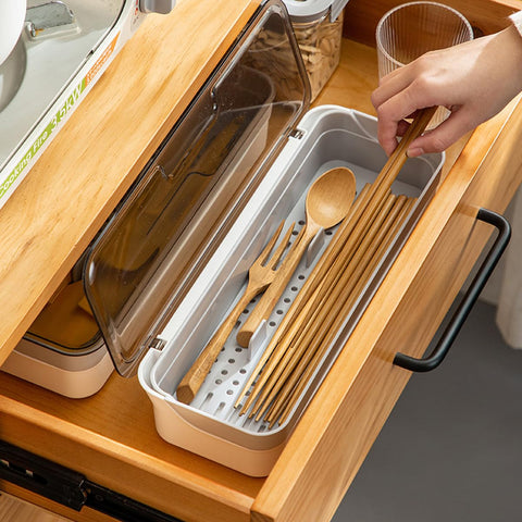 AIYoo stackable utensil holder fits countertops and drawers alike