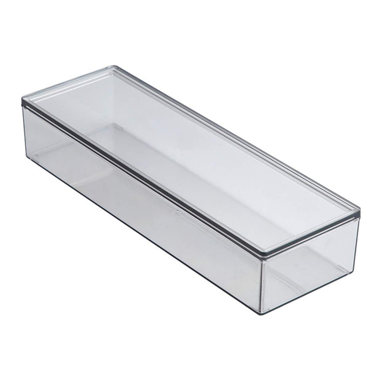 AIYoo transparent flatware tray with lid keeps utensils organized and protected.