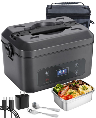 AIZOCO cordless lunch box front view keeps meals warm on the go.