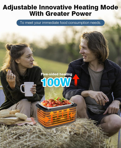 Inside view shows divider for meal separation in AIZOCO lunch box.