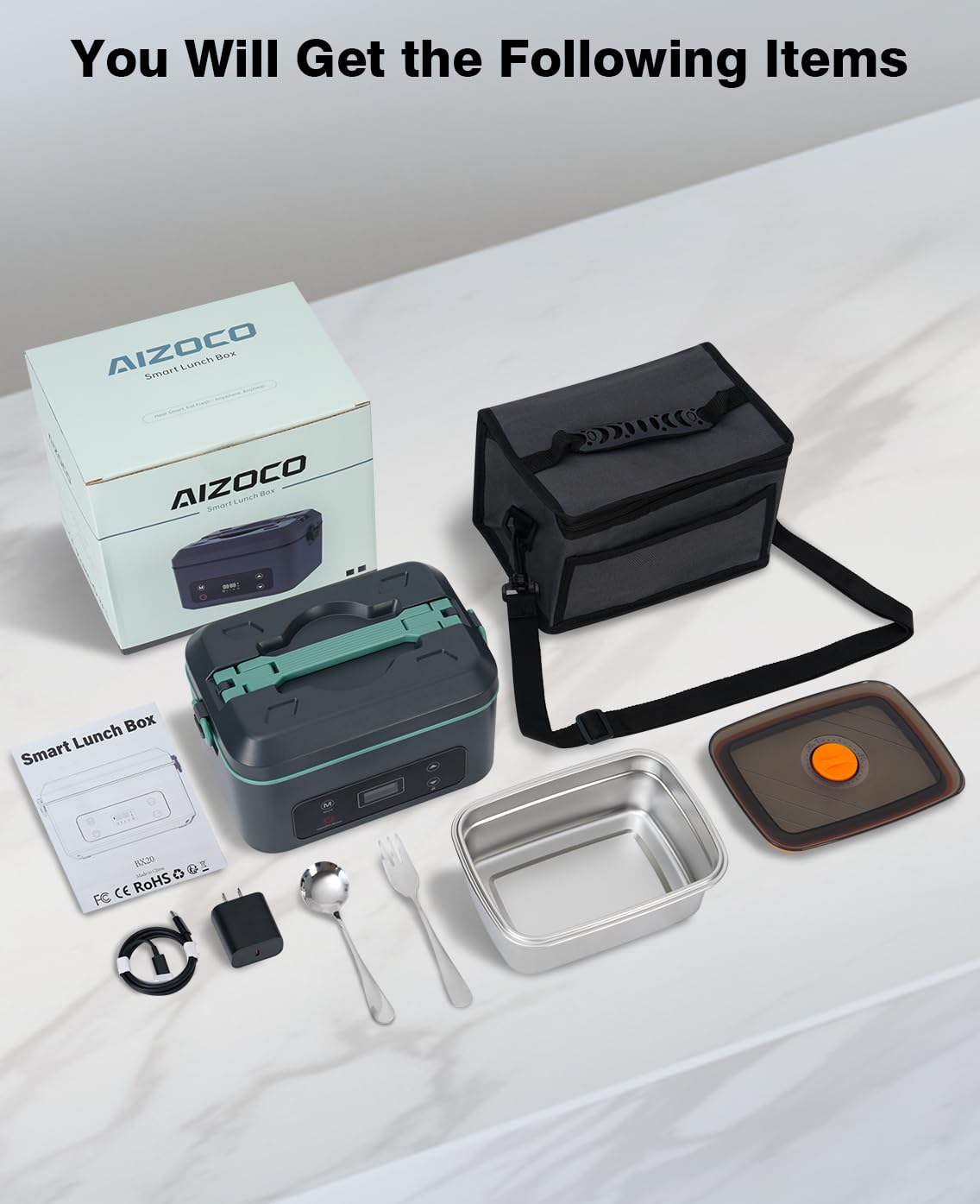 AIZOCO leak-proof lid with divider and carrying bag