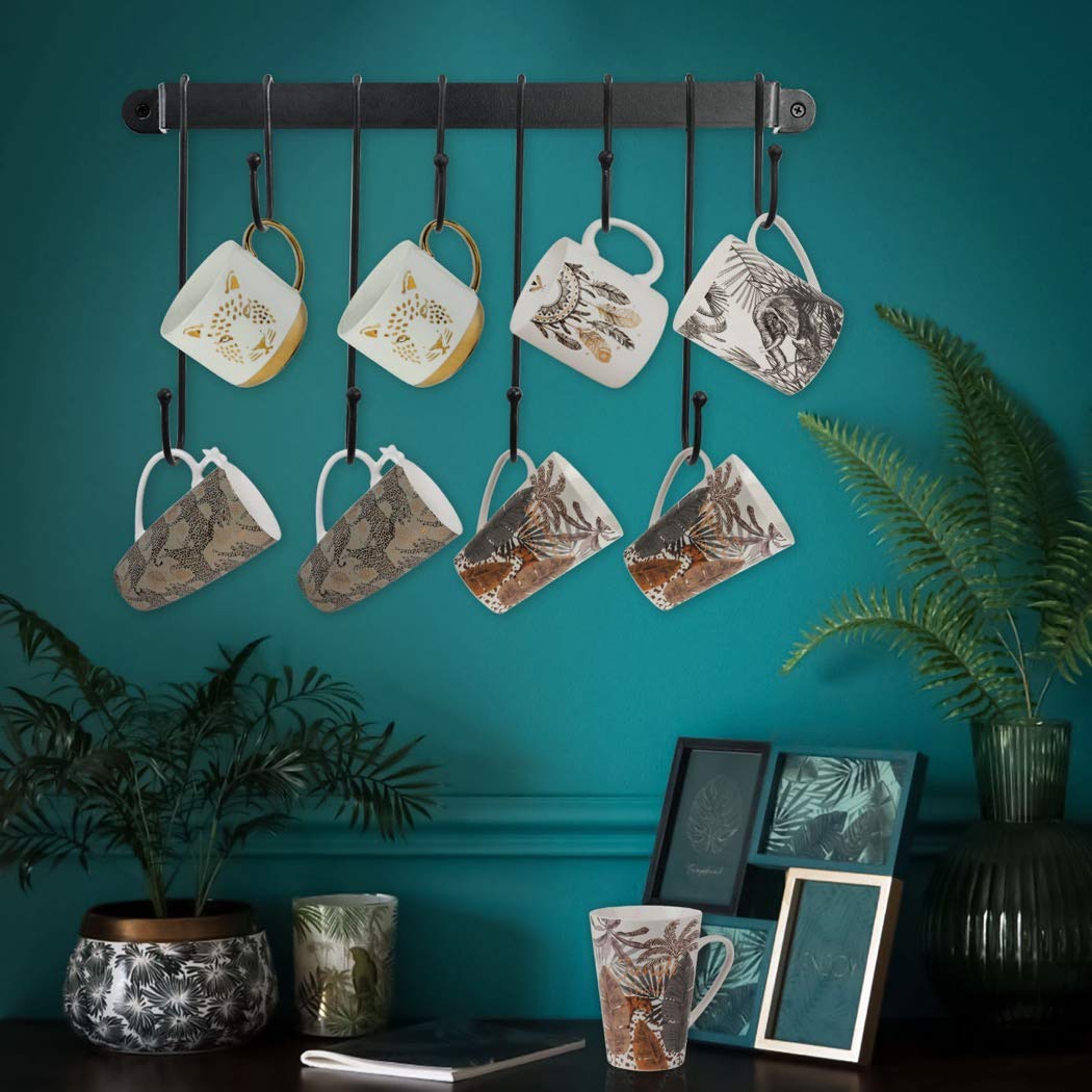 AJART wall mounted rack keeps kitchen and dining spaces tidy and accessible.