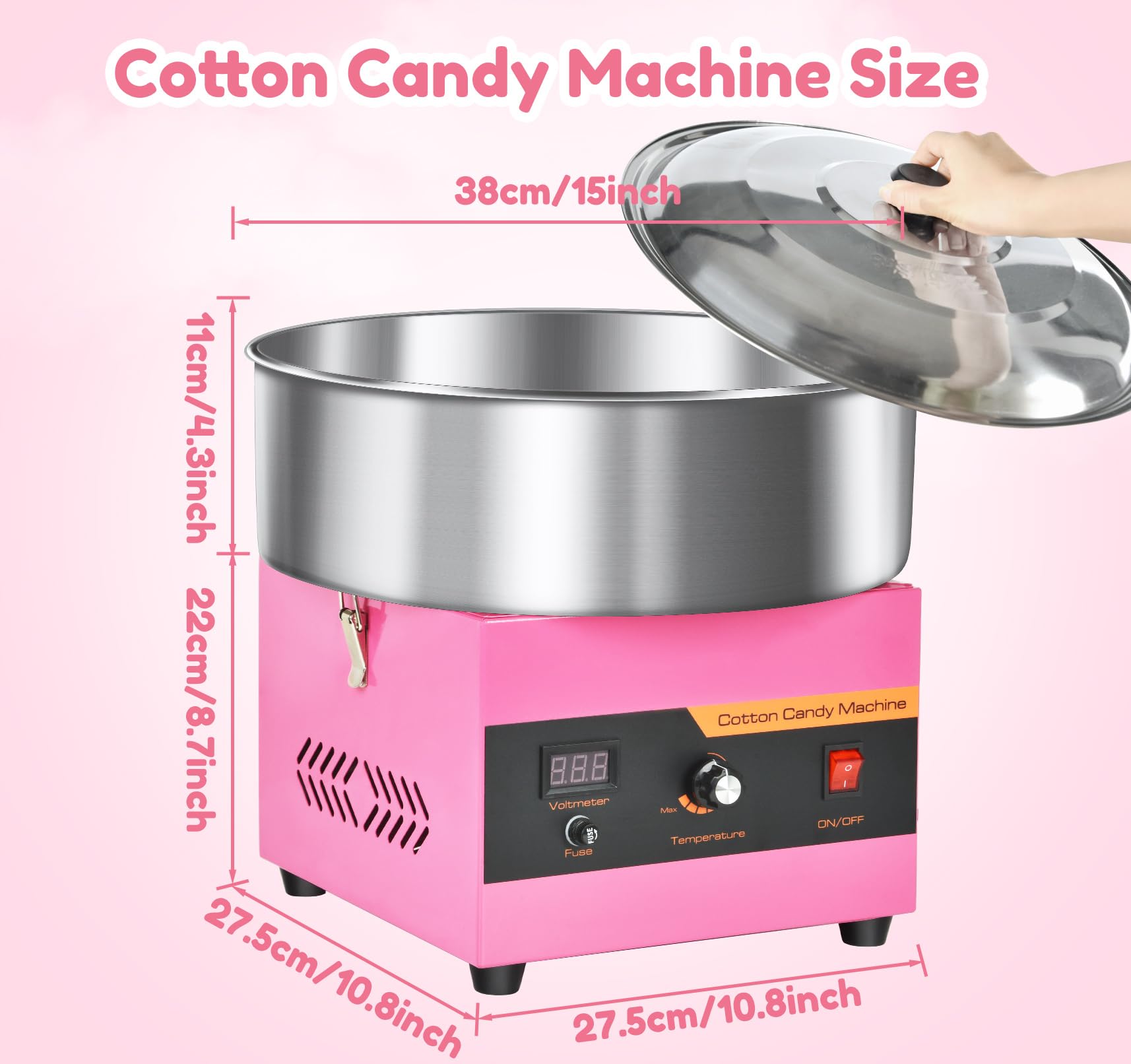Ajgvq Cotton Candy Machine in a professional kitchen for festivals