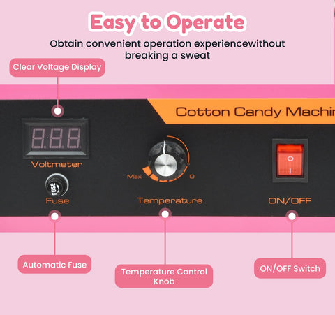 Ajgvq Cotton Candy Machine in operation with candy preparation
