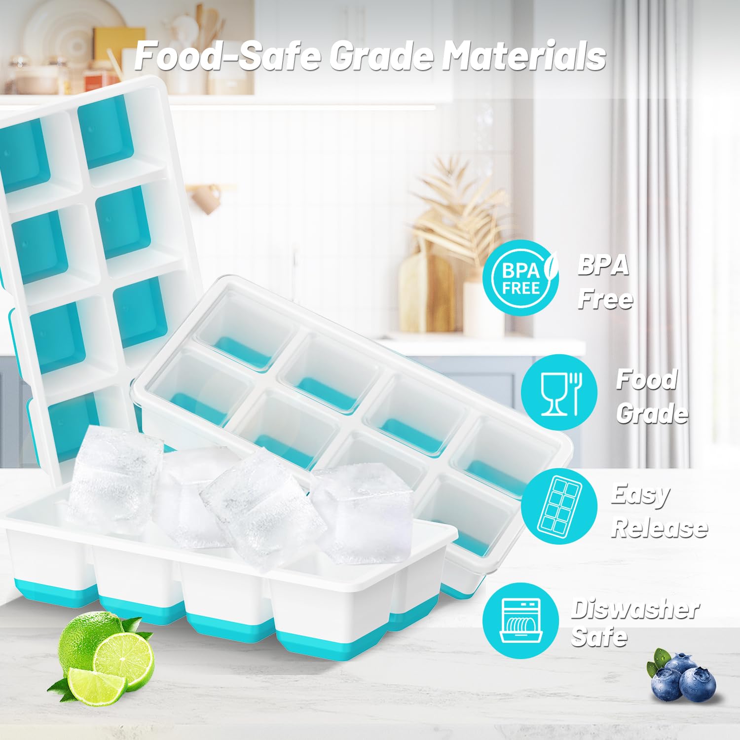 AJIJING easy-release silicone bottom enables effortless removal of large ice cubes.