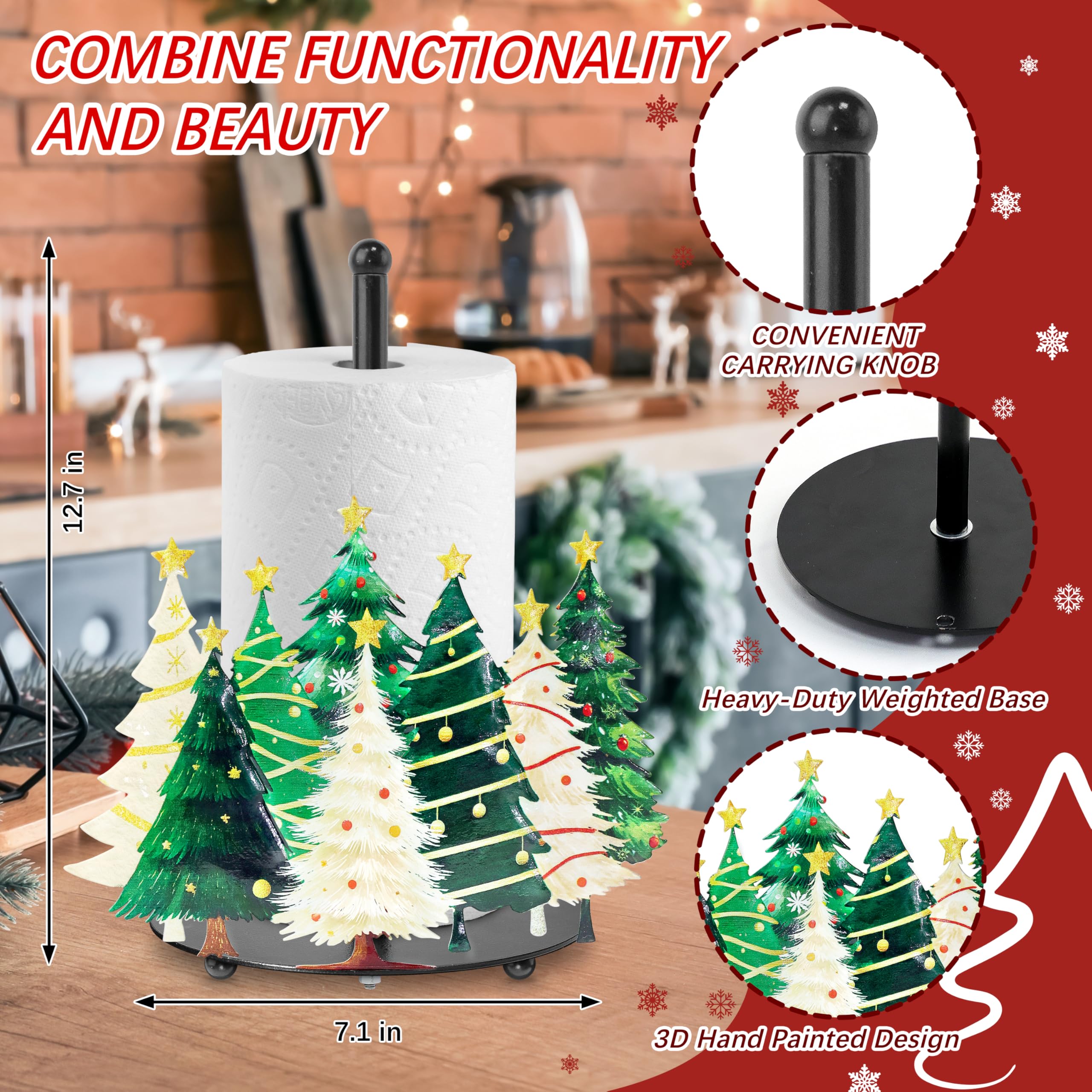 Ajiusmm Christmas trees motif adds decorative kitchen charm.