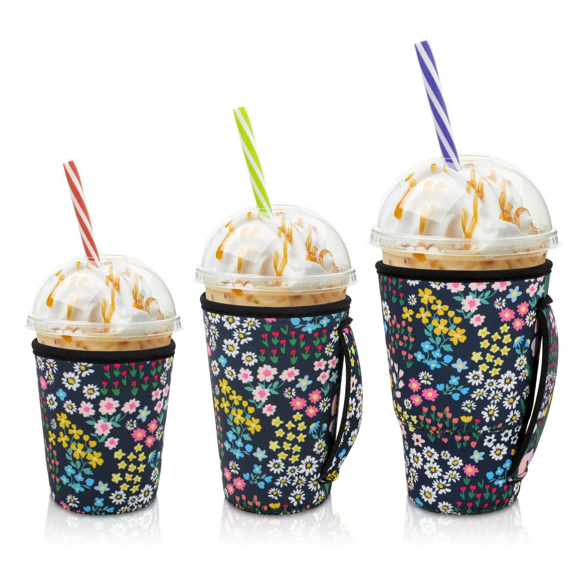 AJLTPA Daisy 16oz sleeve with handle for easy grip.