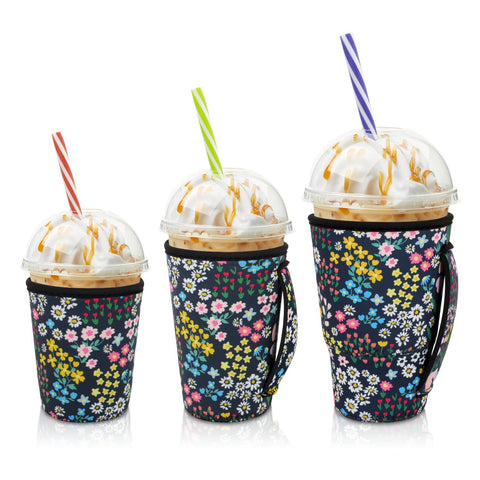 AJLTPA Daisy 16oz sleeve with handle for easy grip.