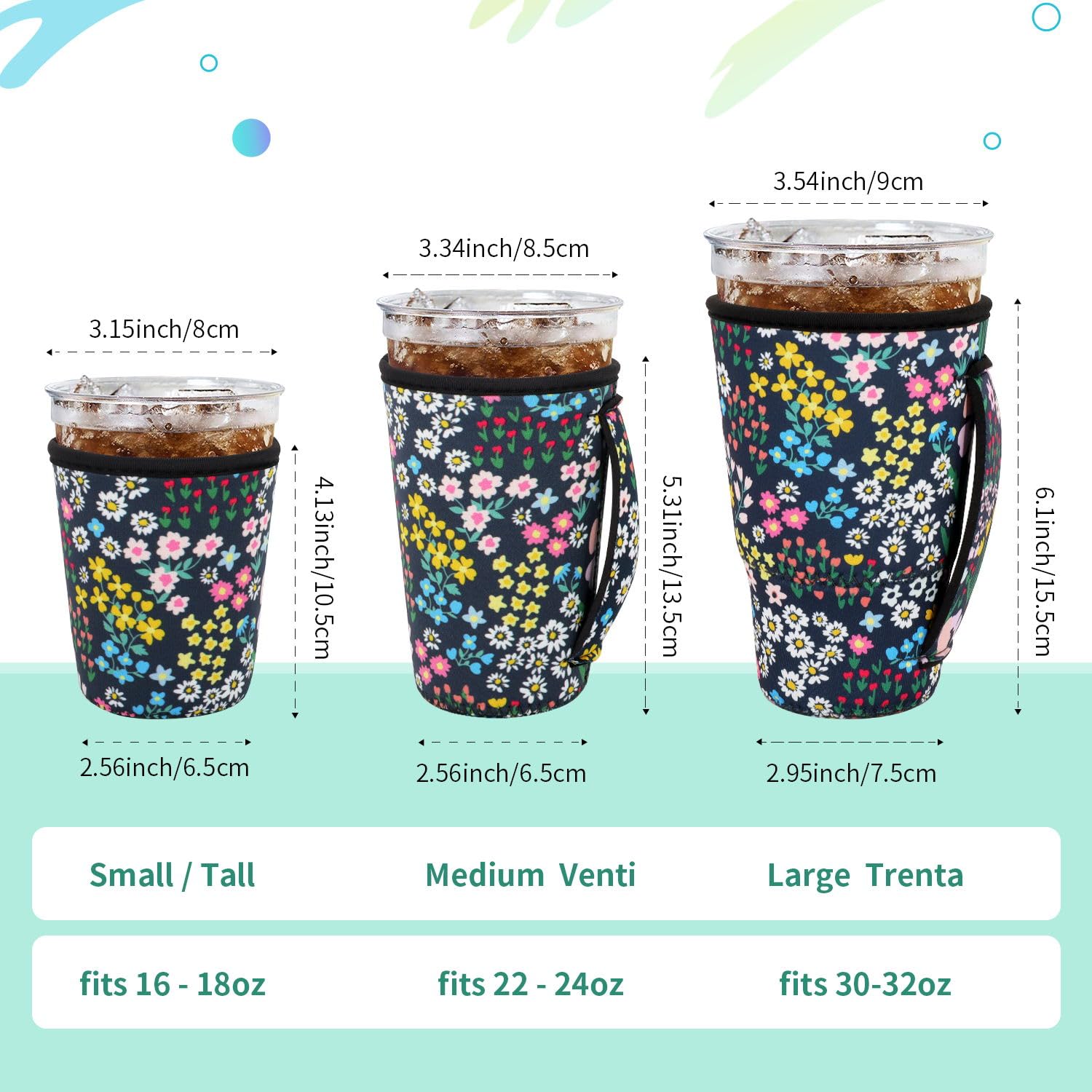 AJLTPA Daisy 22oz sleeve with handle prevents spills during travel.